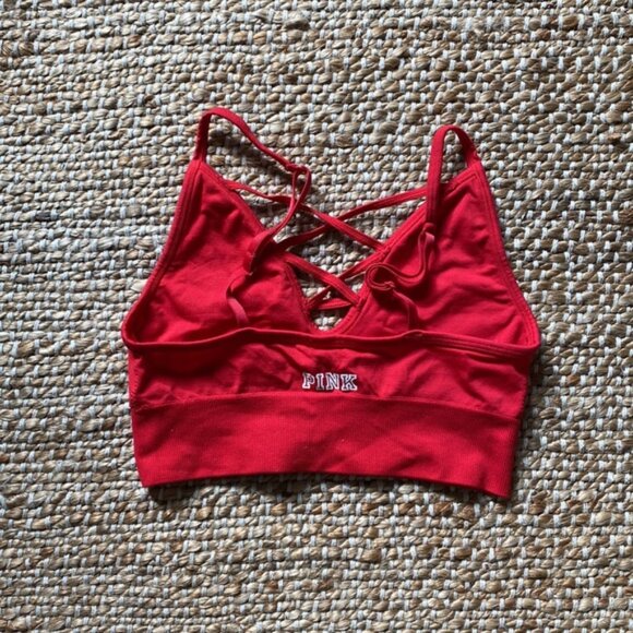 VS PINK Red Seamless Sports Bra - Picture 2 of 3